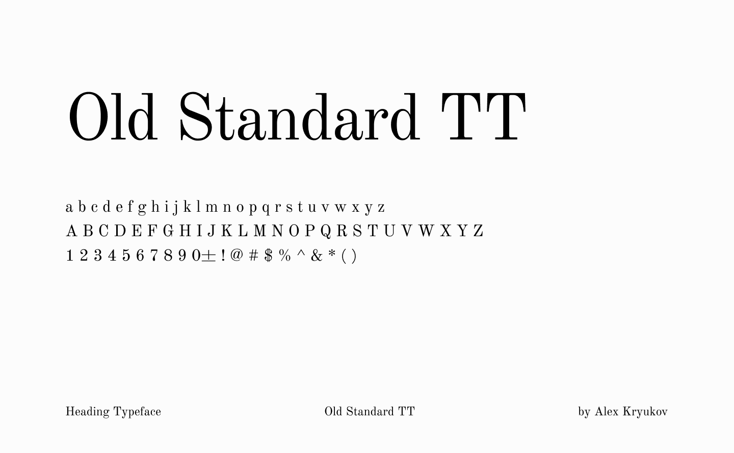 Old Standard TT - nagłówki