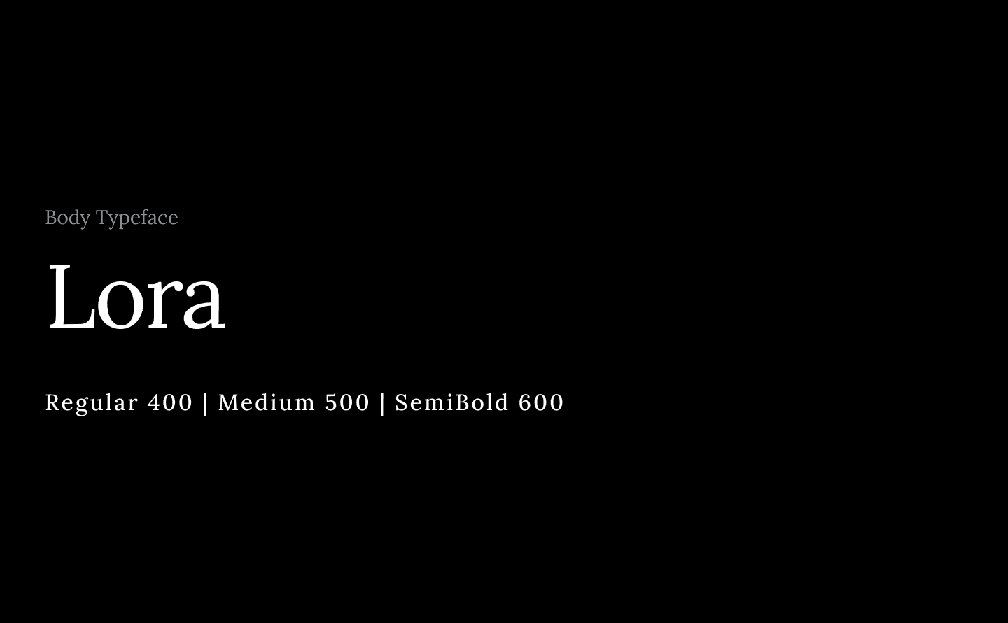 Lora—font for body text