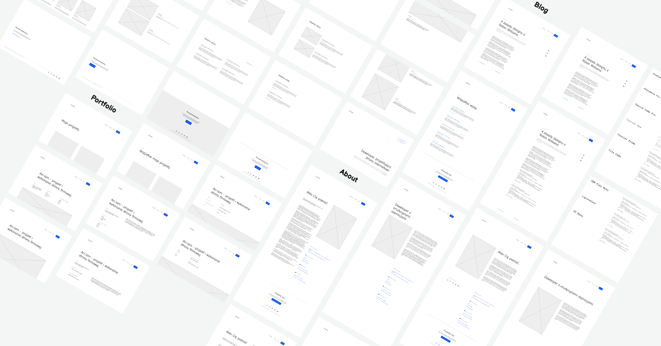 Collage of mockups with my website