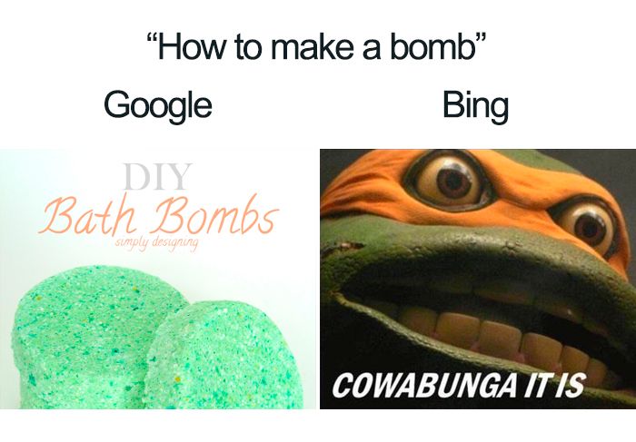 Google vs Bing bomb meme