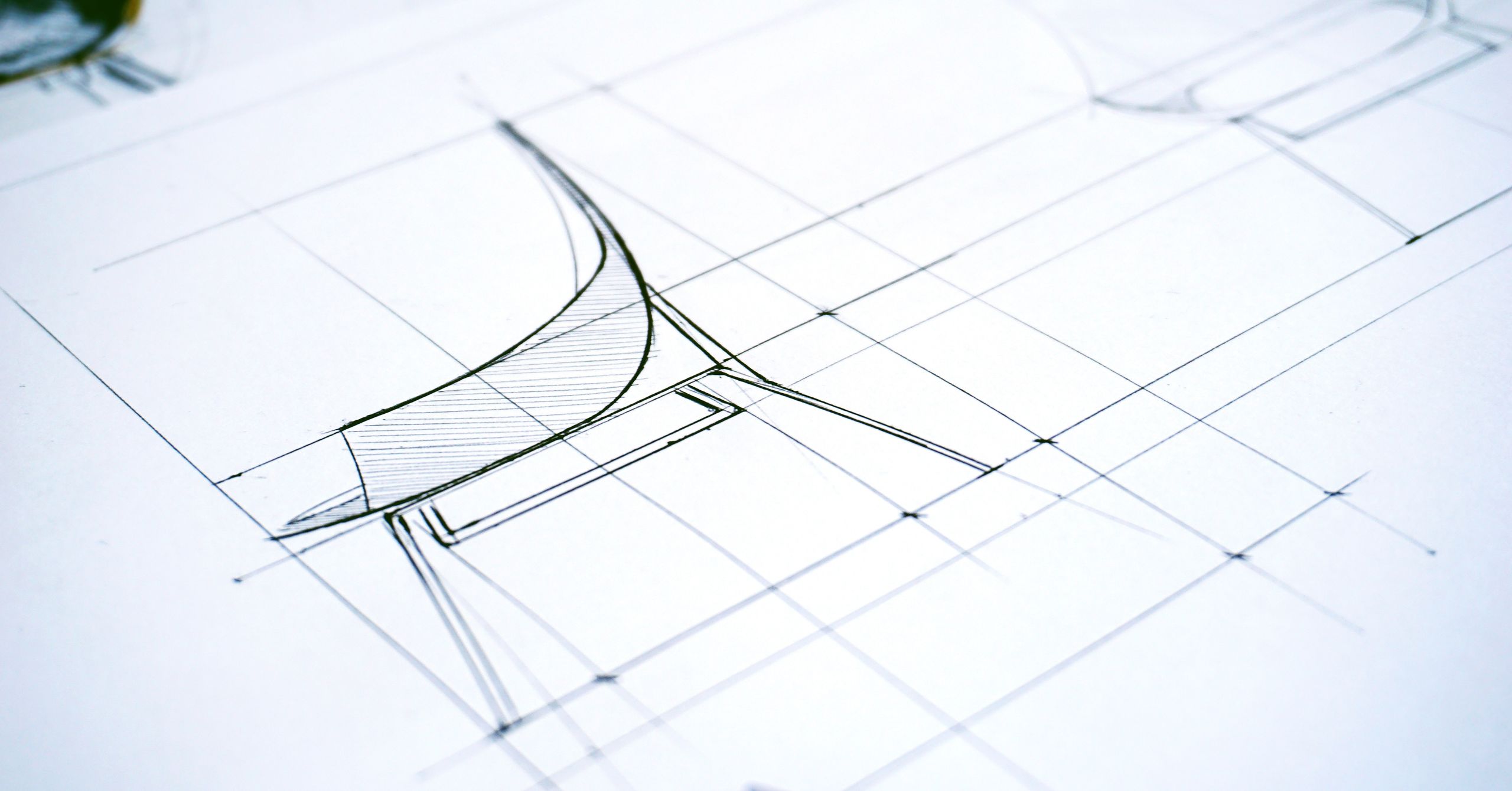 Draft of a chair with grid lines