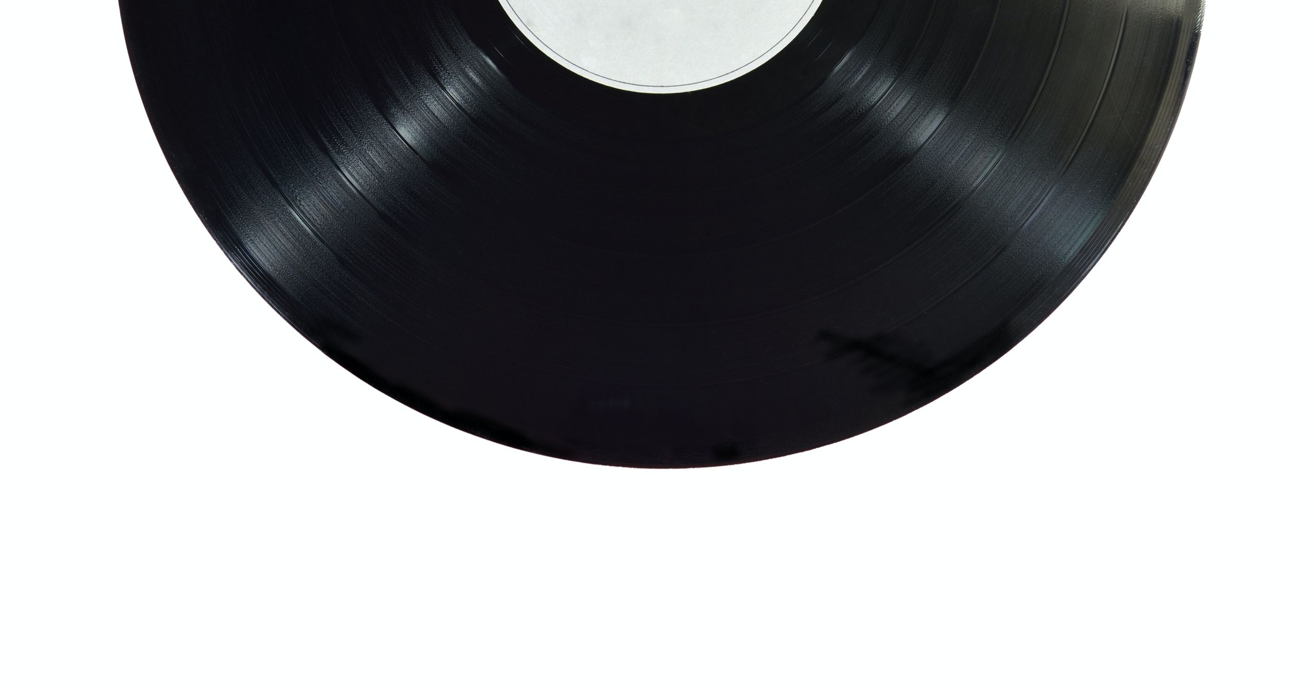 Half of a record on white background