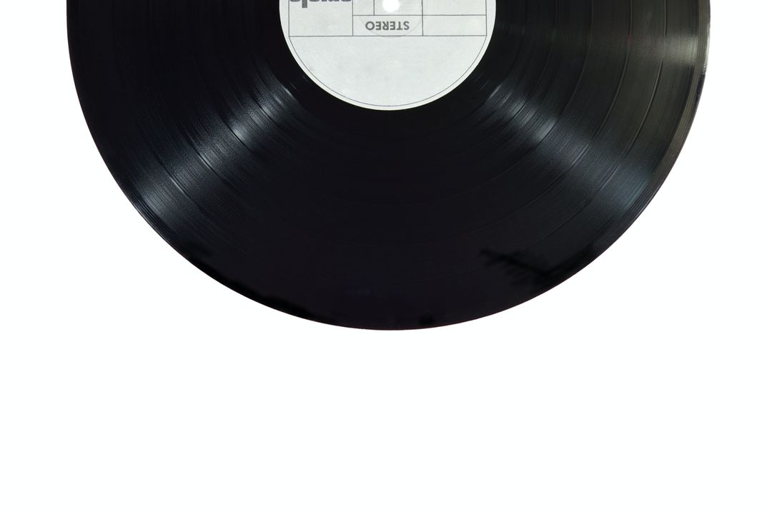 Half of a record on white background